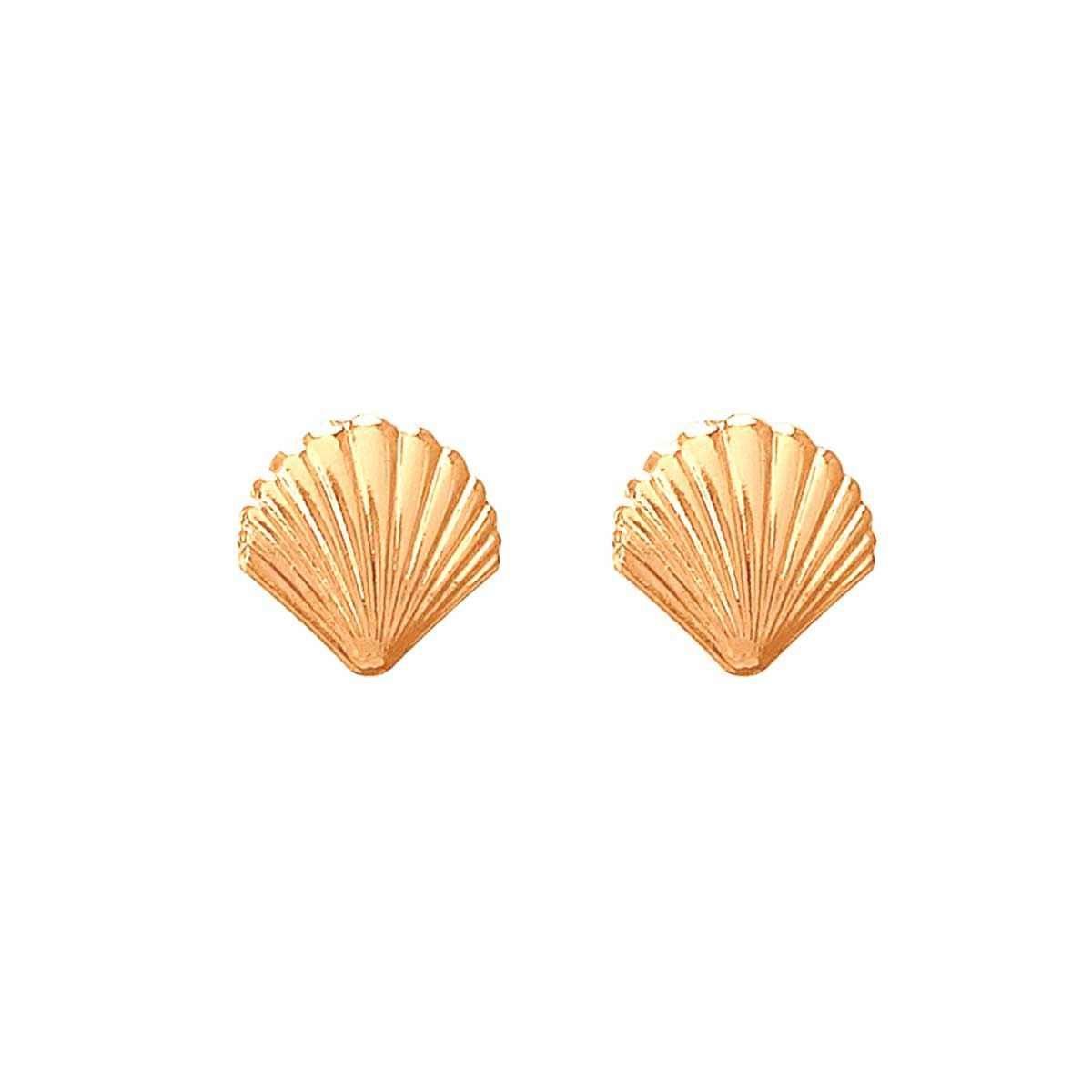 Brinco de Concha do Mar Folheado a Ouro