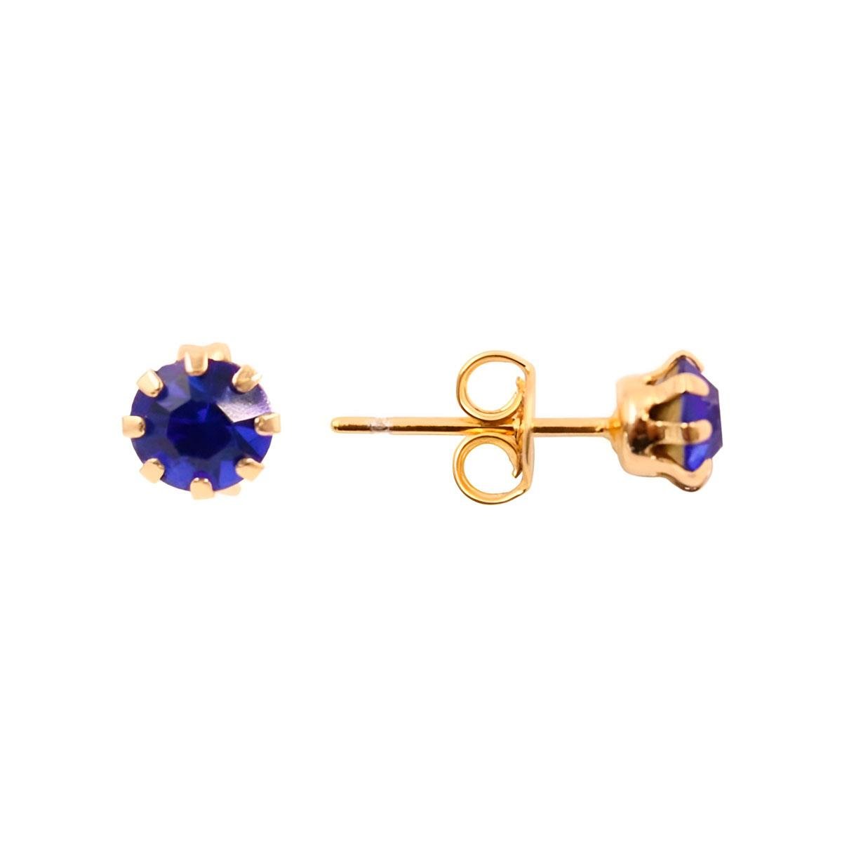 Brinco Redondo com Strass Folheado a Ouro