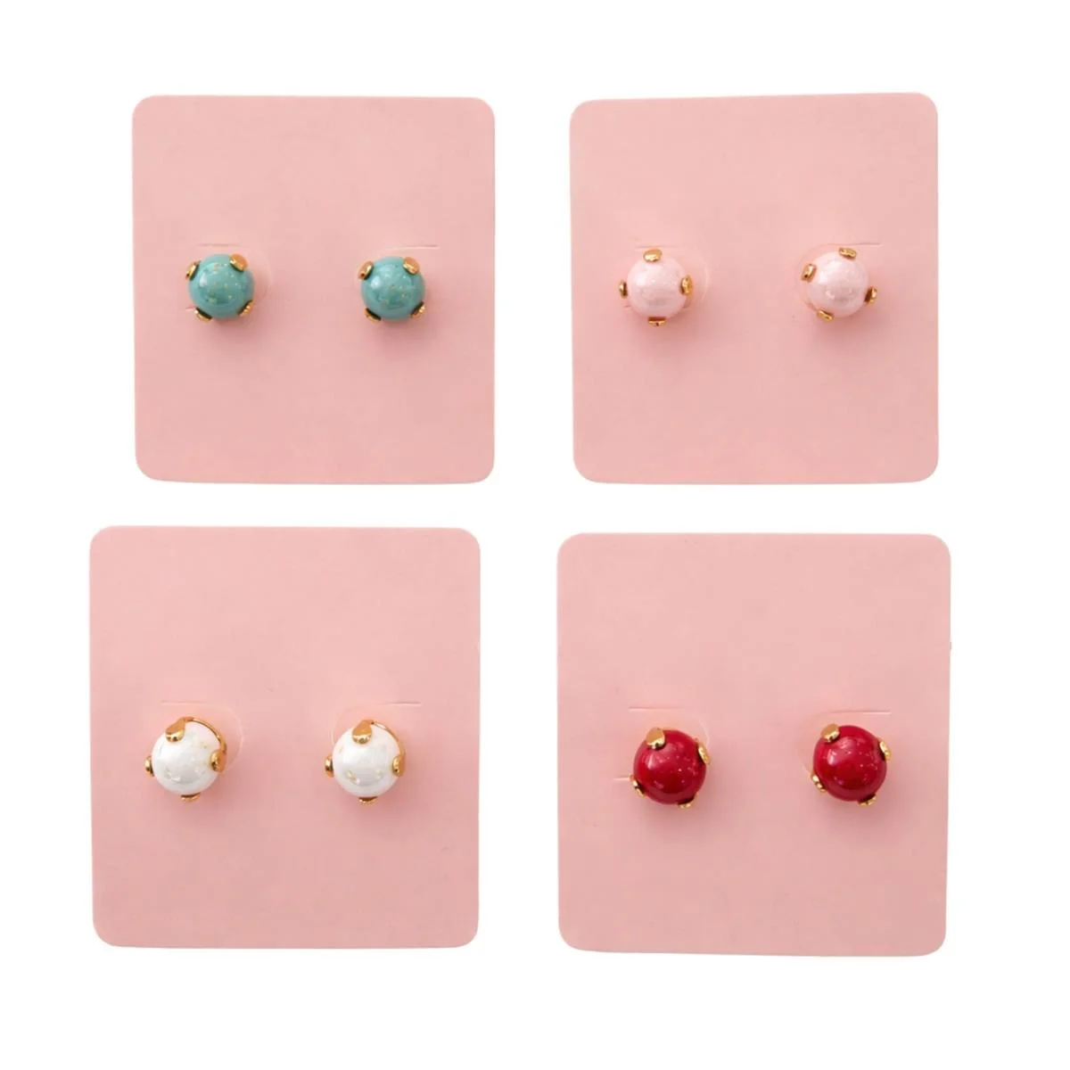 Brinco Pérola Colorida Banhado a Ouro