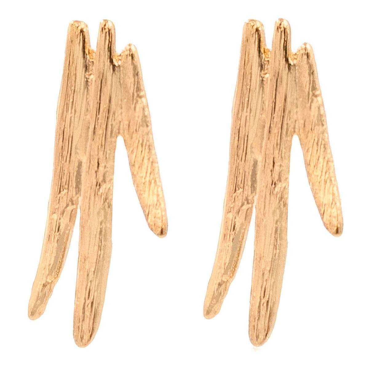 Brinco de Tiras Lixado Folheado a Ouro