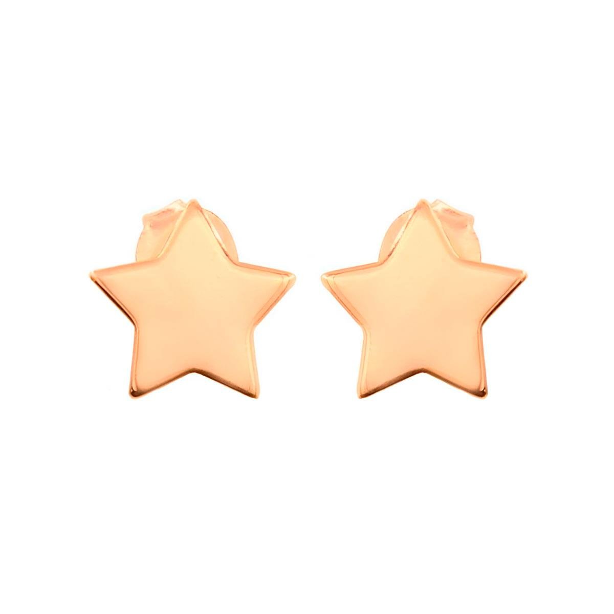 Brinco de Estrela Liso Folheado a Ouro