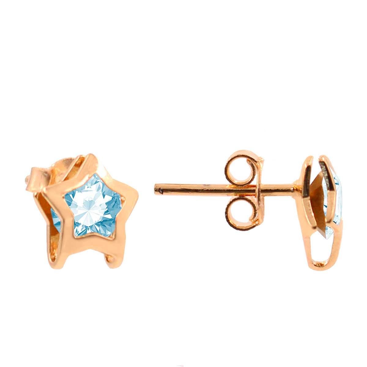 Brinco de Estrelinha Com Strass Folheado a Ouro