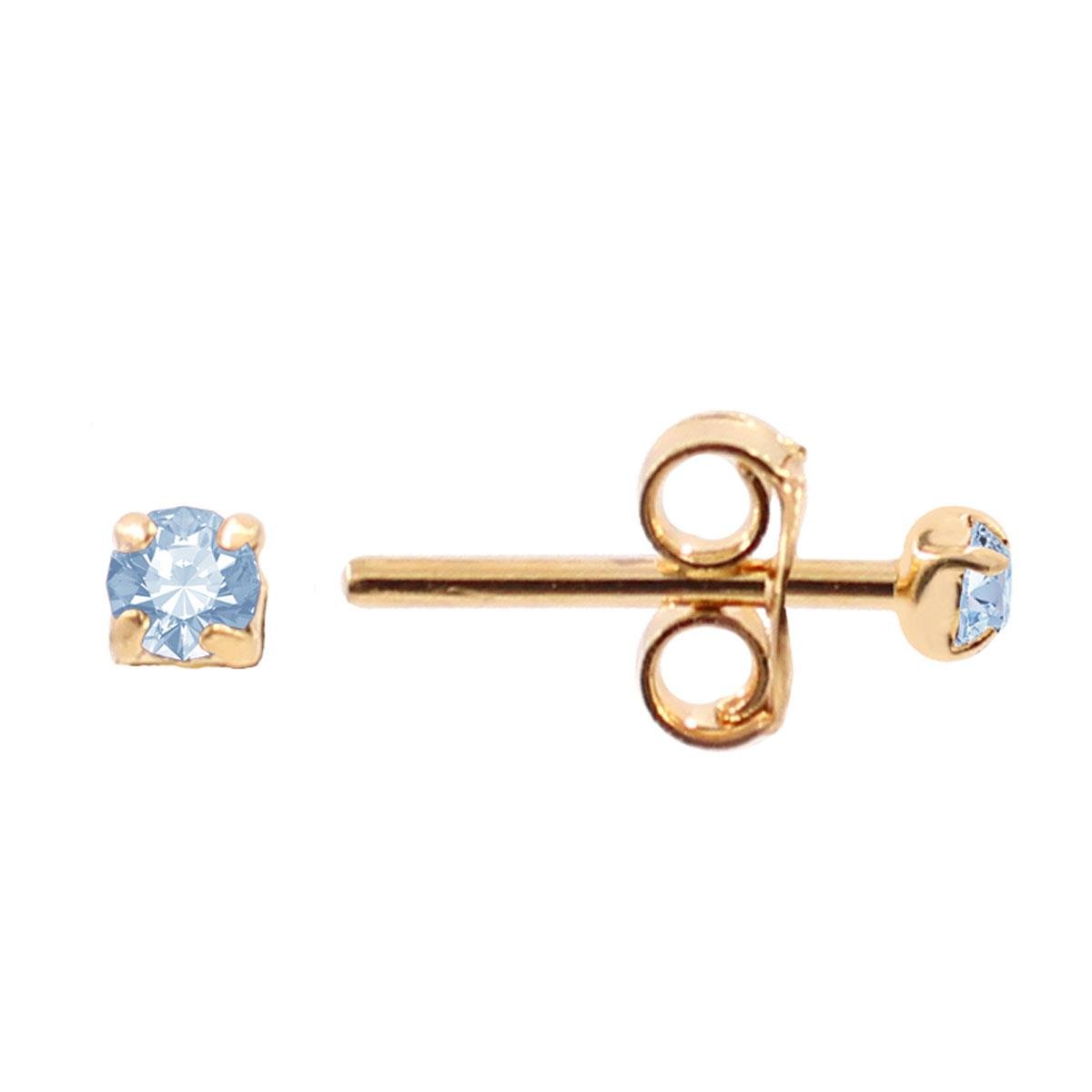 Brinco Solitário Baby com Mini Zircônia Folheado a Ouro