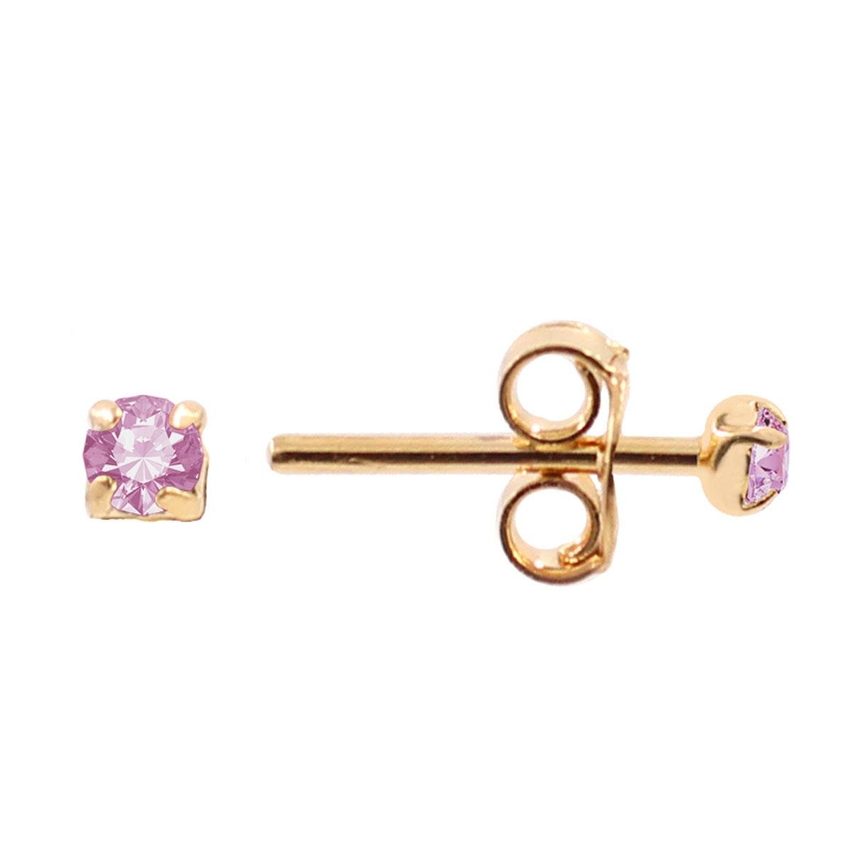 Brinco Solitário Baby com Mini Zircônia Folheado a Ouro