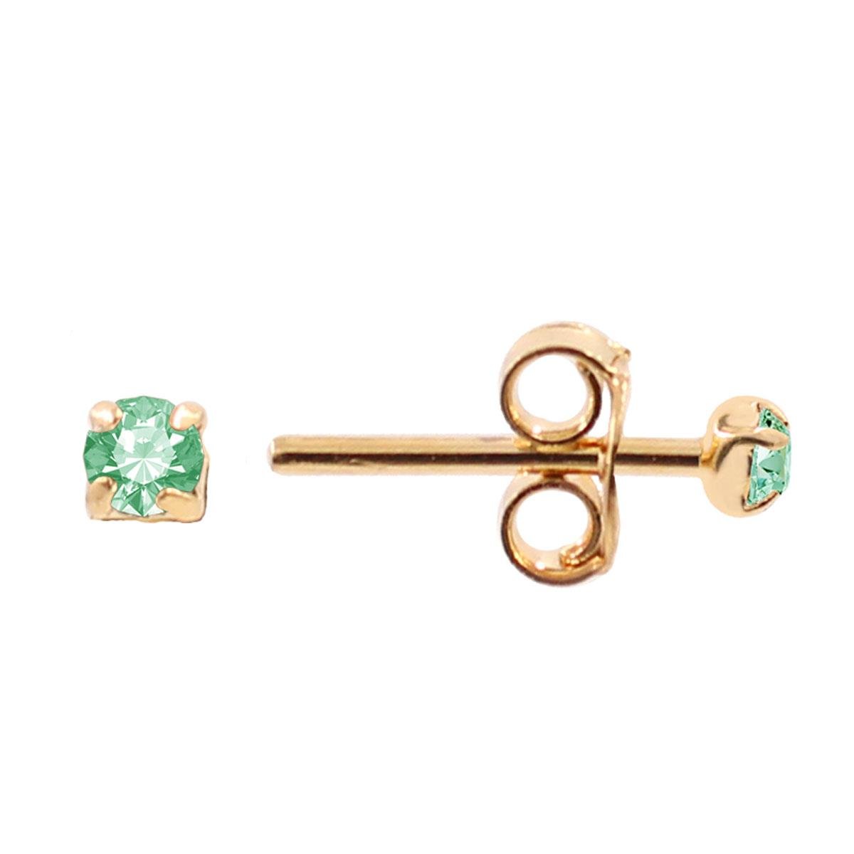 Brinco Solitário Baby com Mini Zircônia Folheado a Ouro