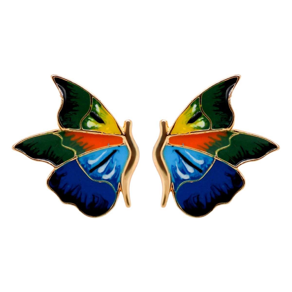 BRINCO BANHADO A OURO MODINHA BORBOLETA DETALHE EM RESINA