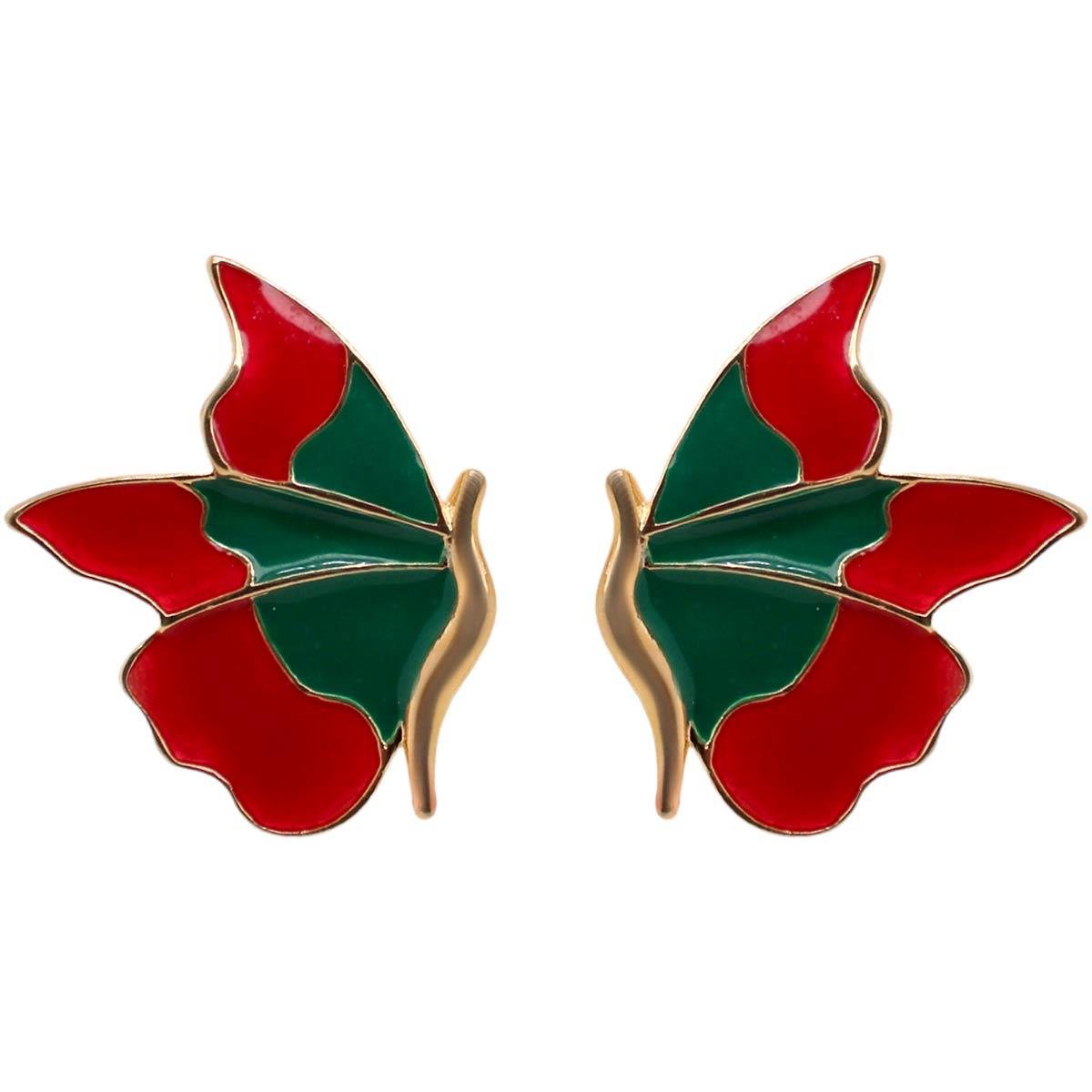 BRINCO BANHADO A OURO MODINHA BORBOLETA DETALHE EM RESINA