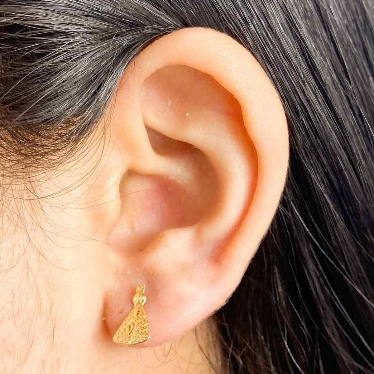 Brinco Nossa Senhora Aparecida Folheado a Ouro
