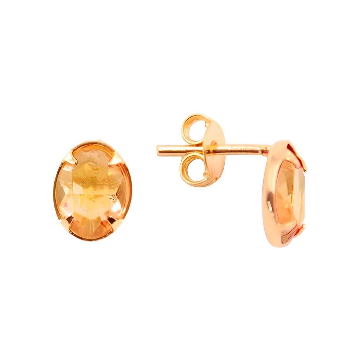 Brinco de Zircônia Oval Folheado a Ouro