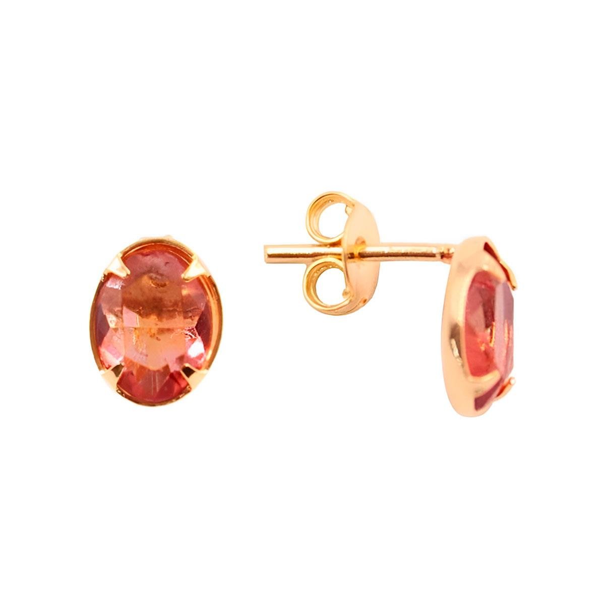 Brinco de Zircônia Oval Folheado a Ouro