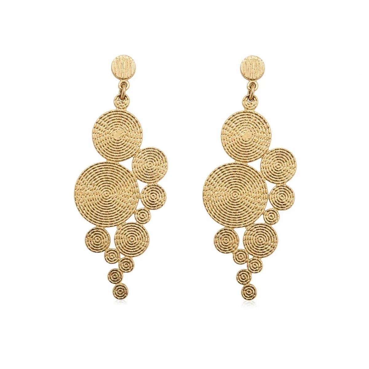 BRINCO BANHADO A OURO PLACAS DE ESPIRAIS