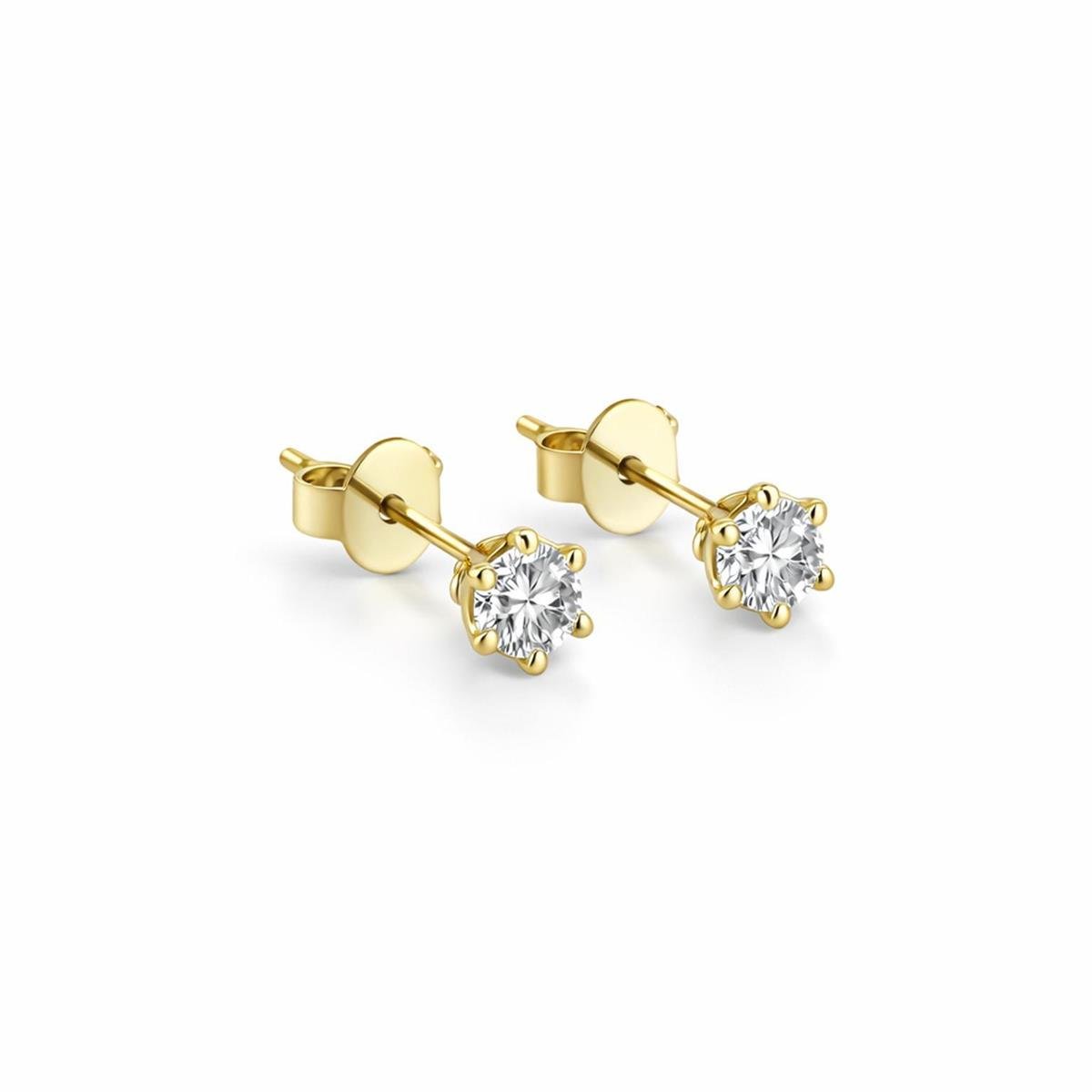 Brinco Banhado a Ouro Ponto de Luz 4mm