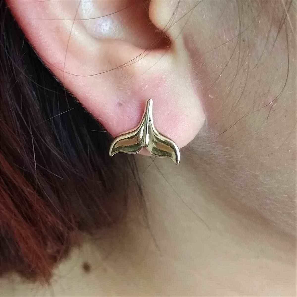 Brinco Rabo de Sereia Folheado a Ouro