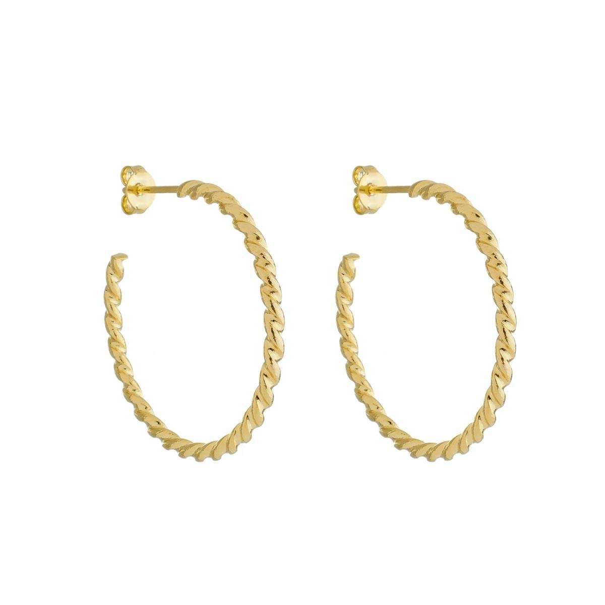 Brinco Semi Argola Torcida Banhado a Ouro