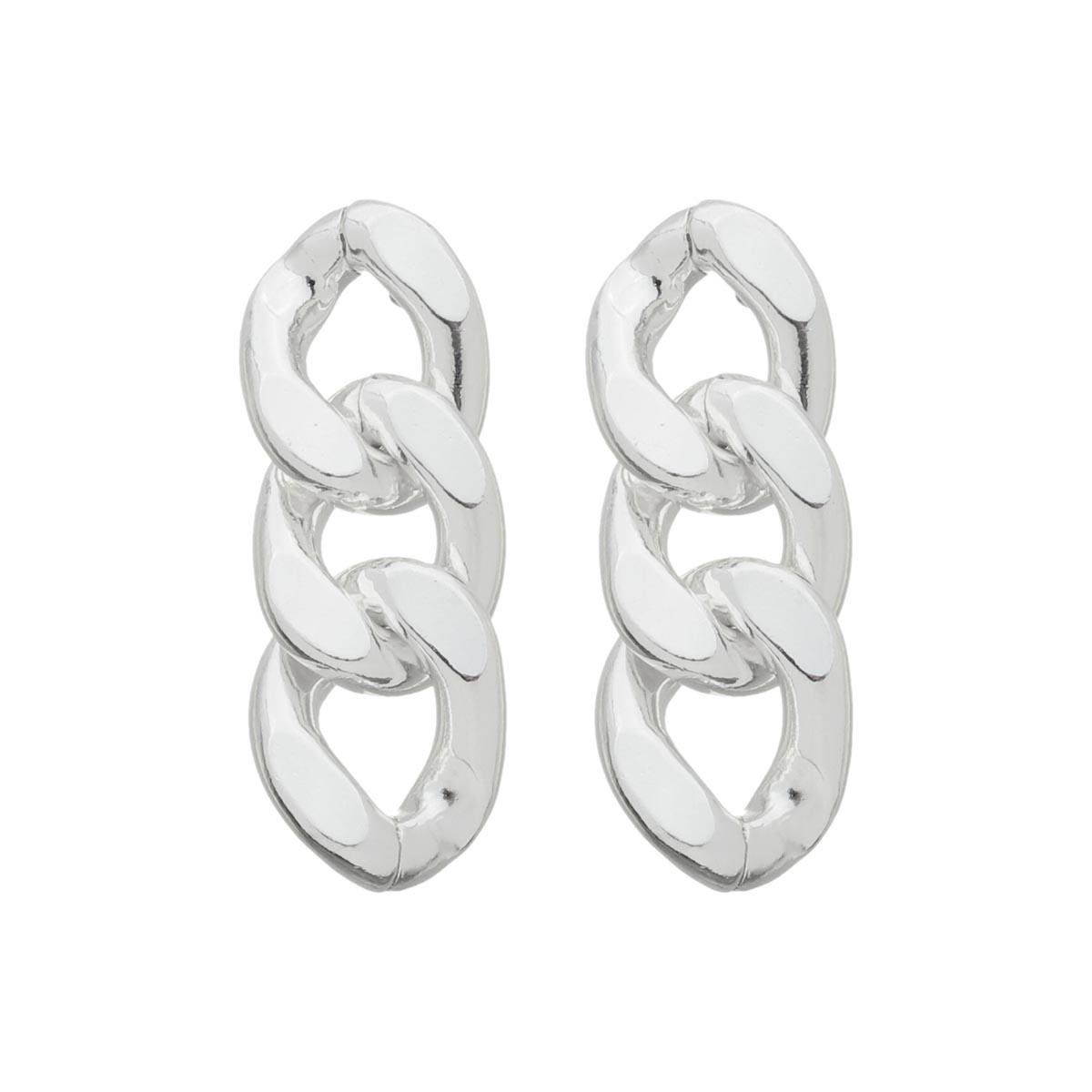 BRINCO BANHADO A PRATA 3 ELOS GRUMET 20MM