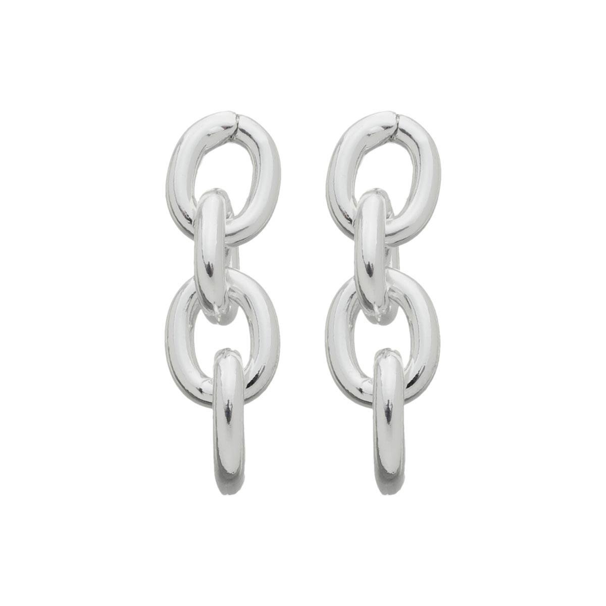 BRINCO BANHADO A PRATA 4 ELOS CARTIER 10MM