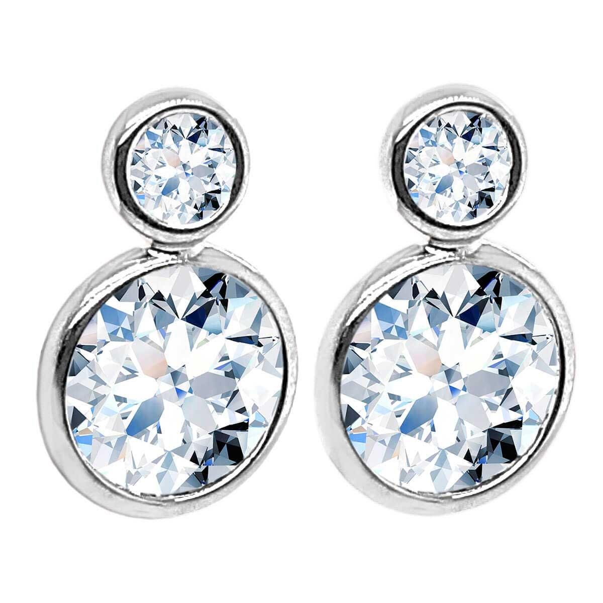 Brinco Duplo Ponto de Luz com Zircônia Folheado a Prata