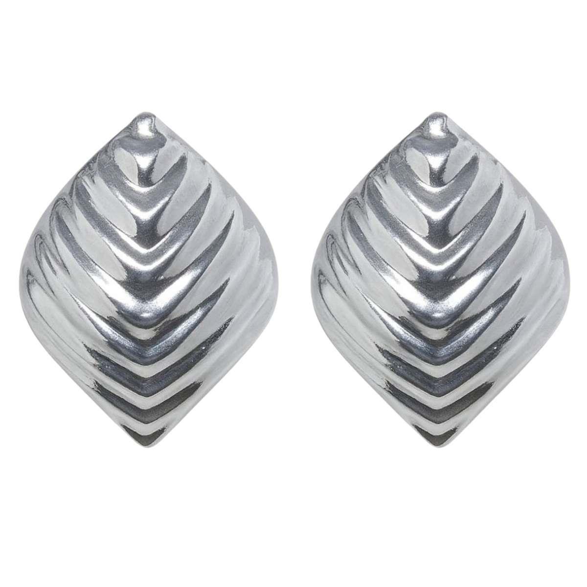 Brinco Folha Orgânico Banhado a Prata