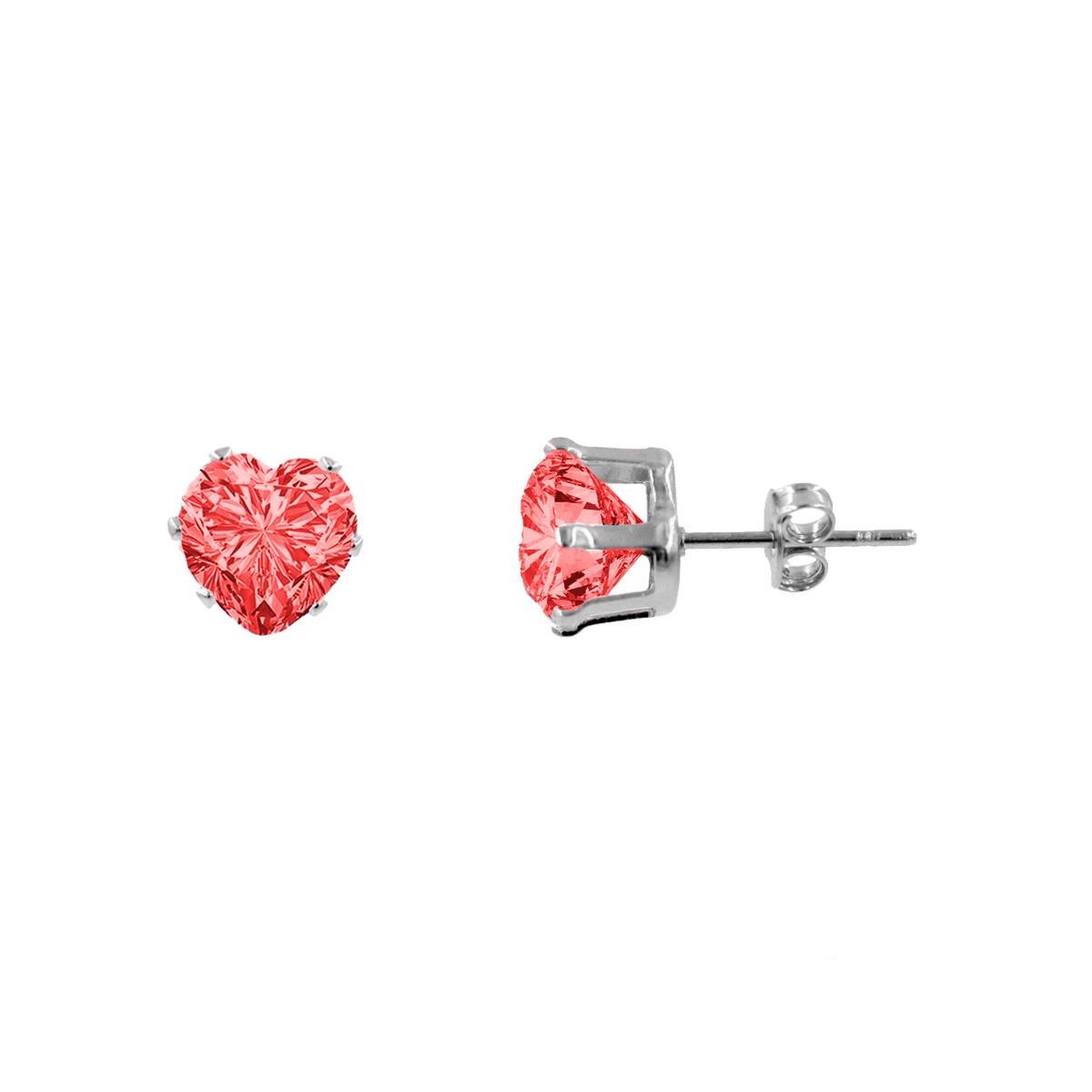 Brinco de Coração em Zirconia Folheado a Prata