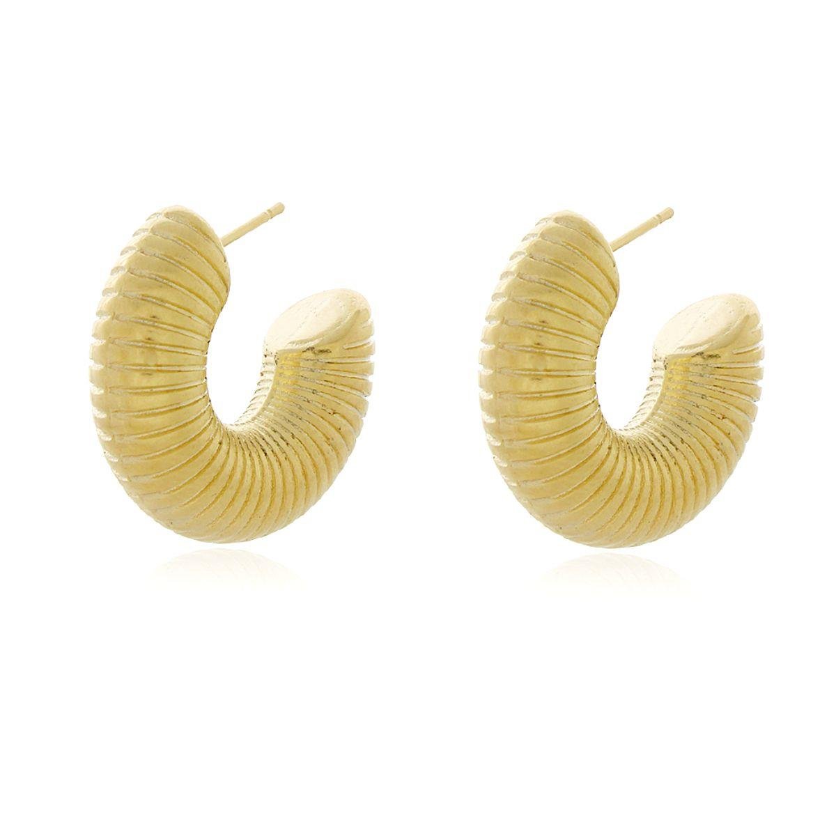 Brinco Argola Caracol Banhado a Ouro