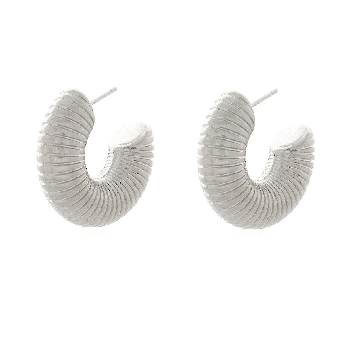 Brinco Argola Caracol Banhado a Prata