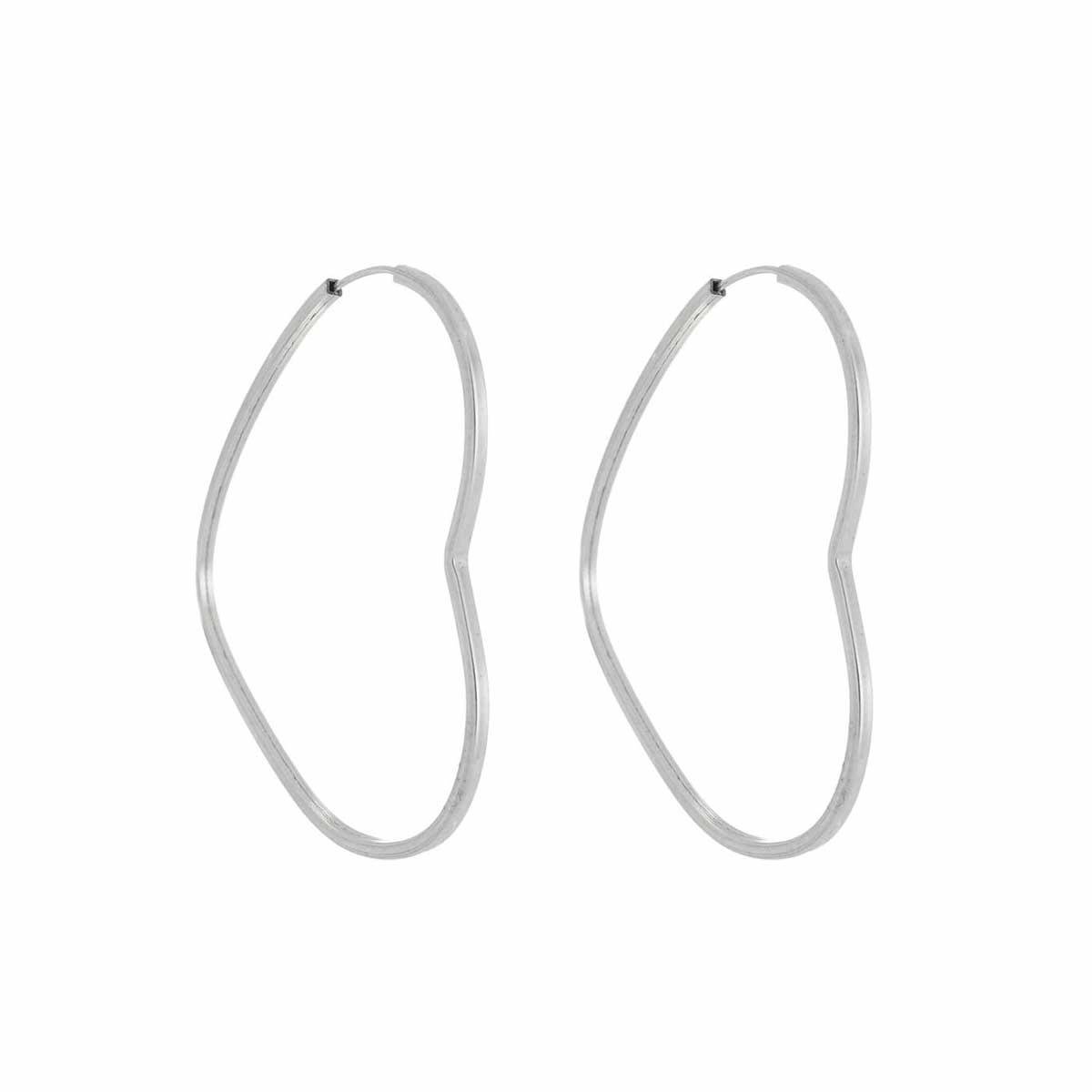 Brinco De Argola Coração Prata 925 Grande