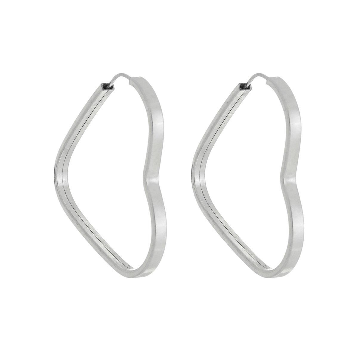 Brinco De Argola Coração Prata 925 Médio