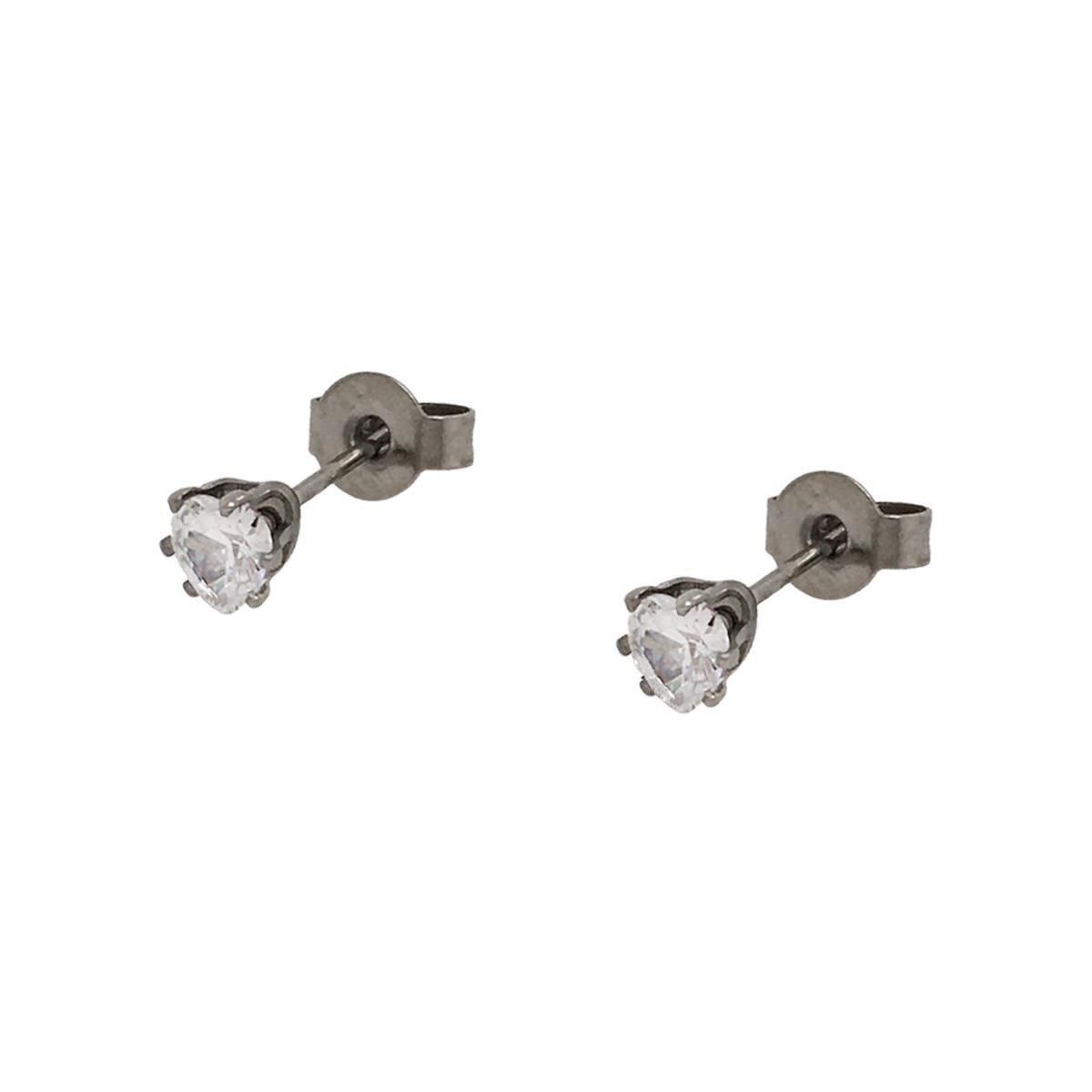 Brinco Ponto de Luz de Coração Aço Inox