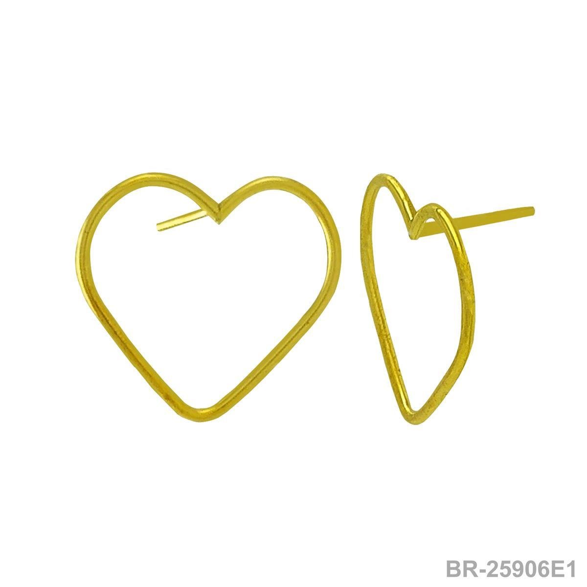 Brinco Coração Liso Vazado (sem banho) 