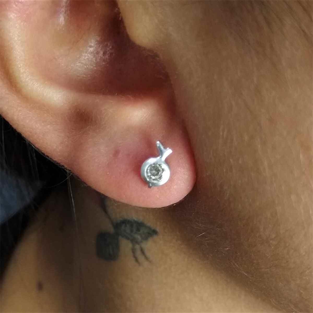 Brinco de Laranjinha com Strass Folheado a Prata