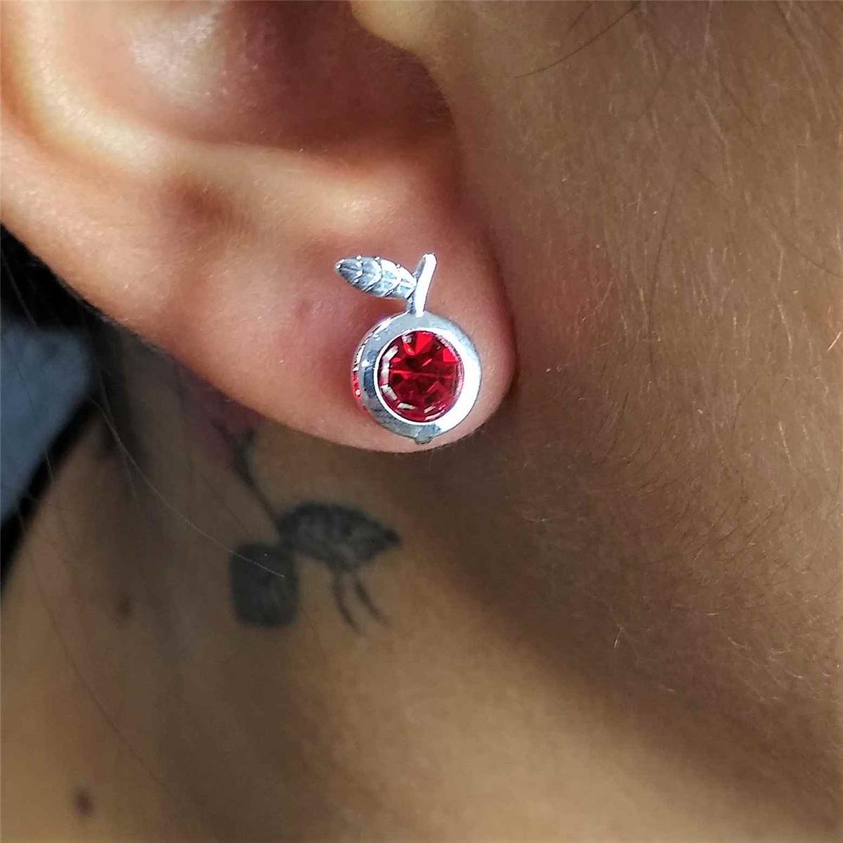 Brinco de Laranjinha com Strass Folheado a Prata
