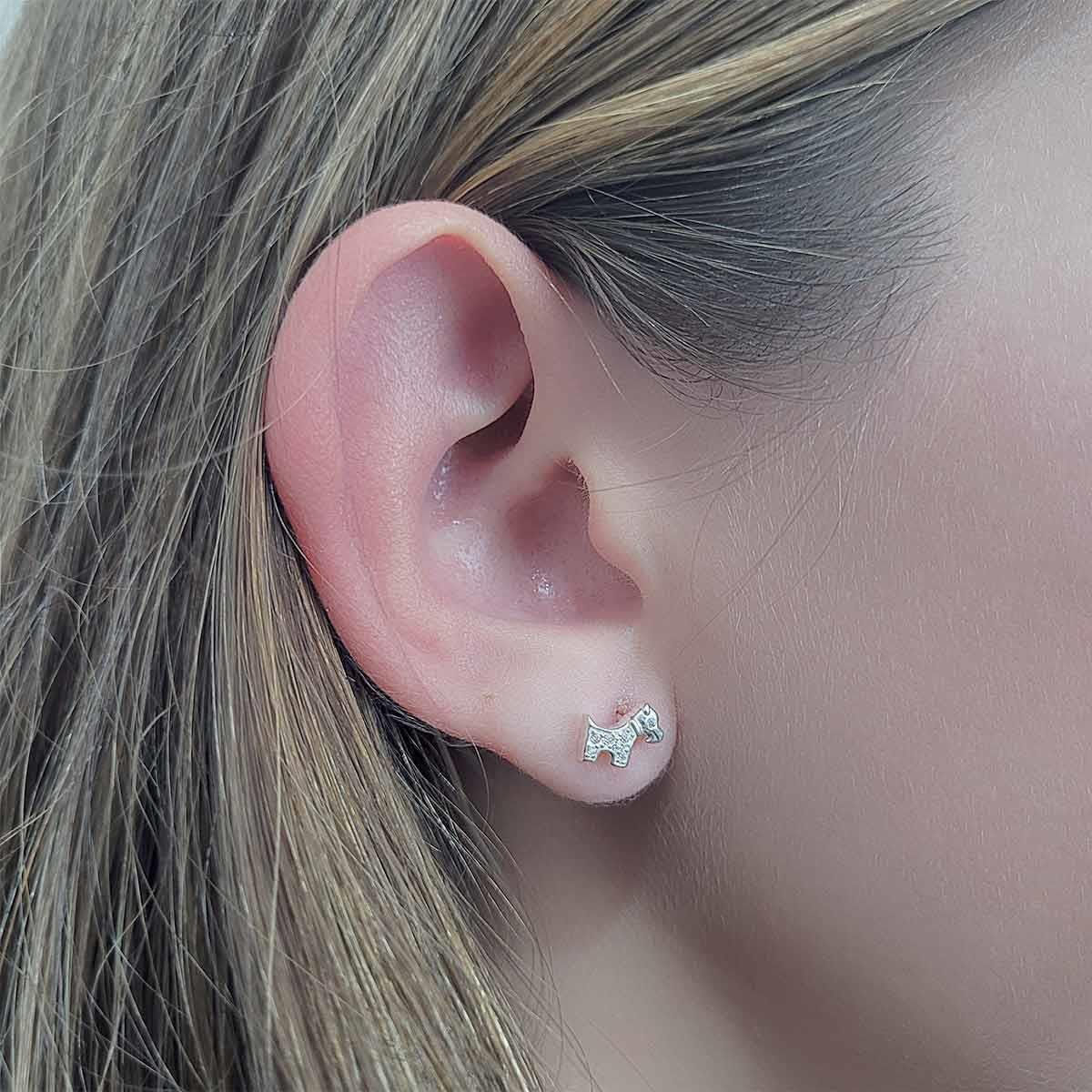 Brinco Cachorro de Prata 925