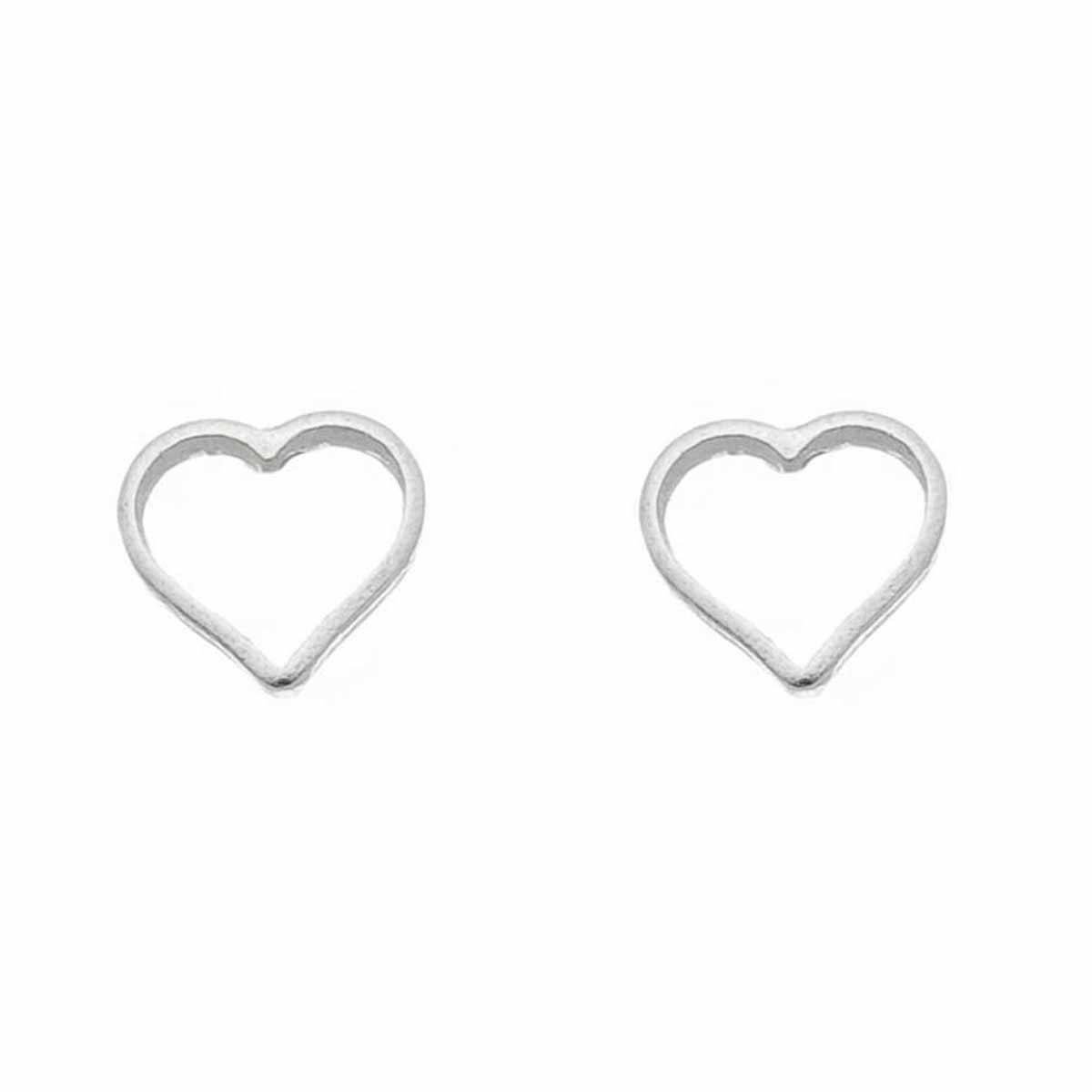 Brinco de Prata Coração Vazado Grande