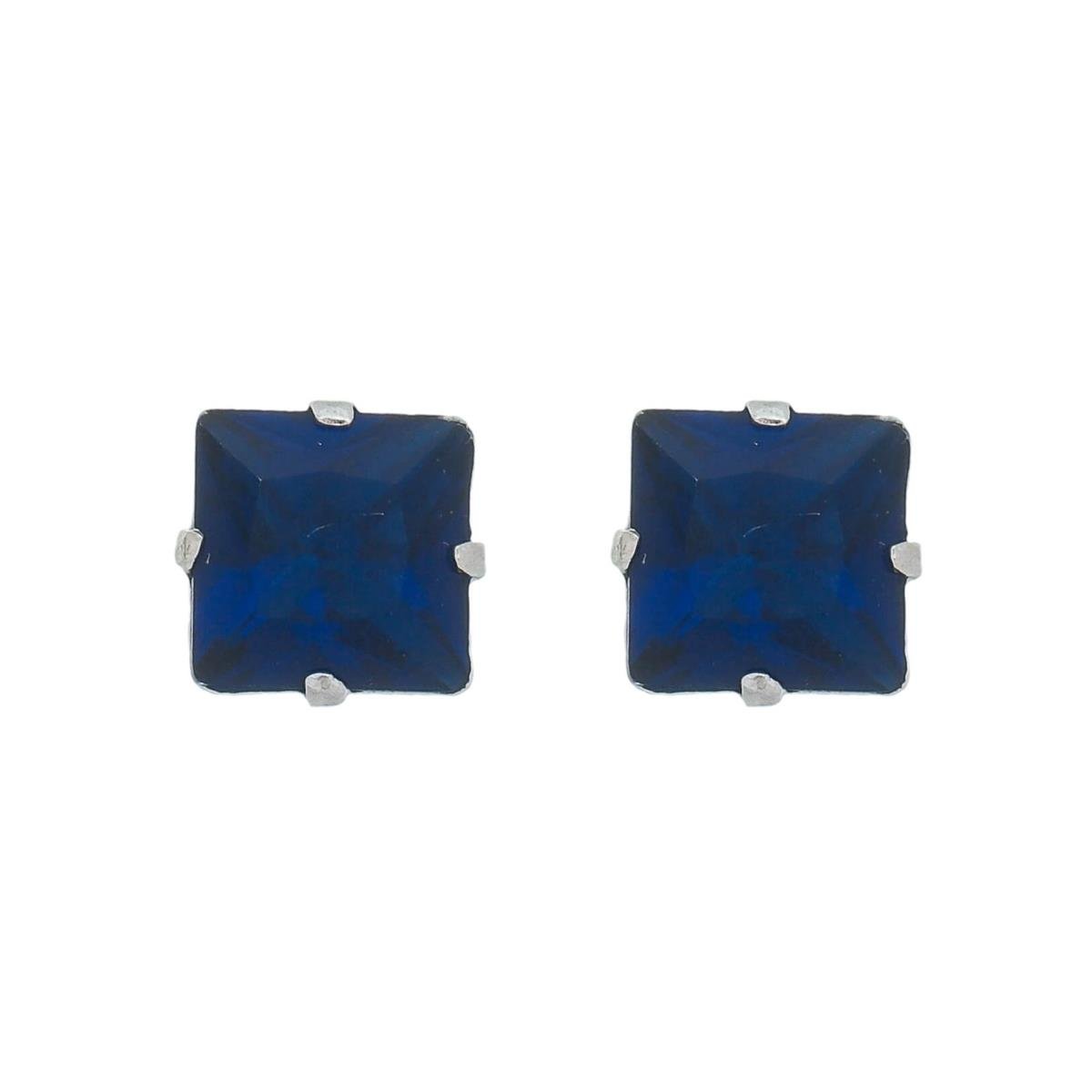 Brinco de Prata 925 Quadrado Ponto de Luz 5MM
