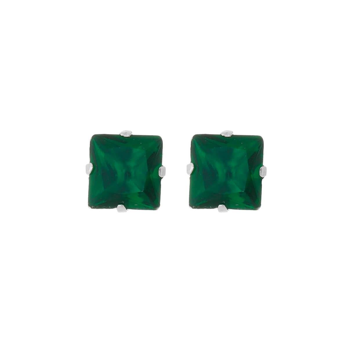 Brinco de Prata 925 Quadrado Ponto de Luz 5MM