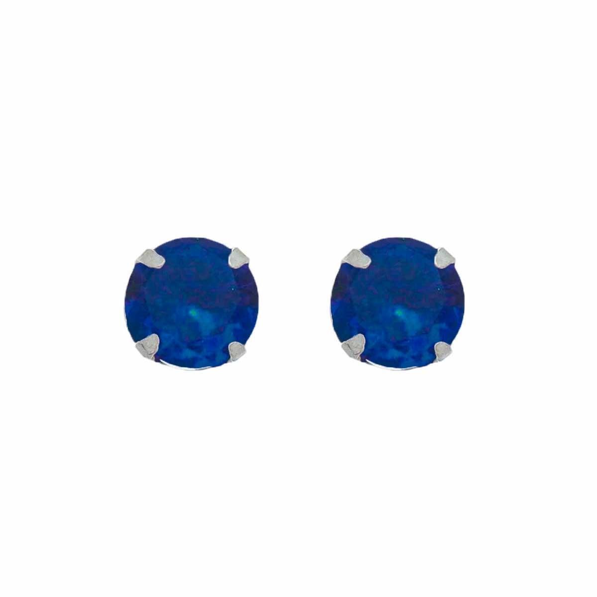 Brinco de Prata 925 Redondo Ponto de Luz 4 mm