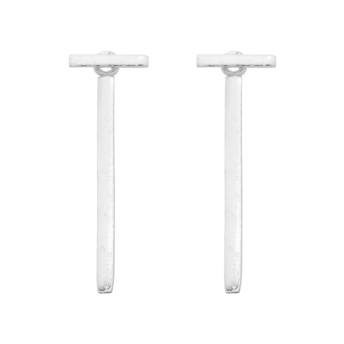 Brinco de Prata 925 Retangulo T