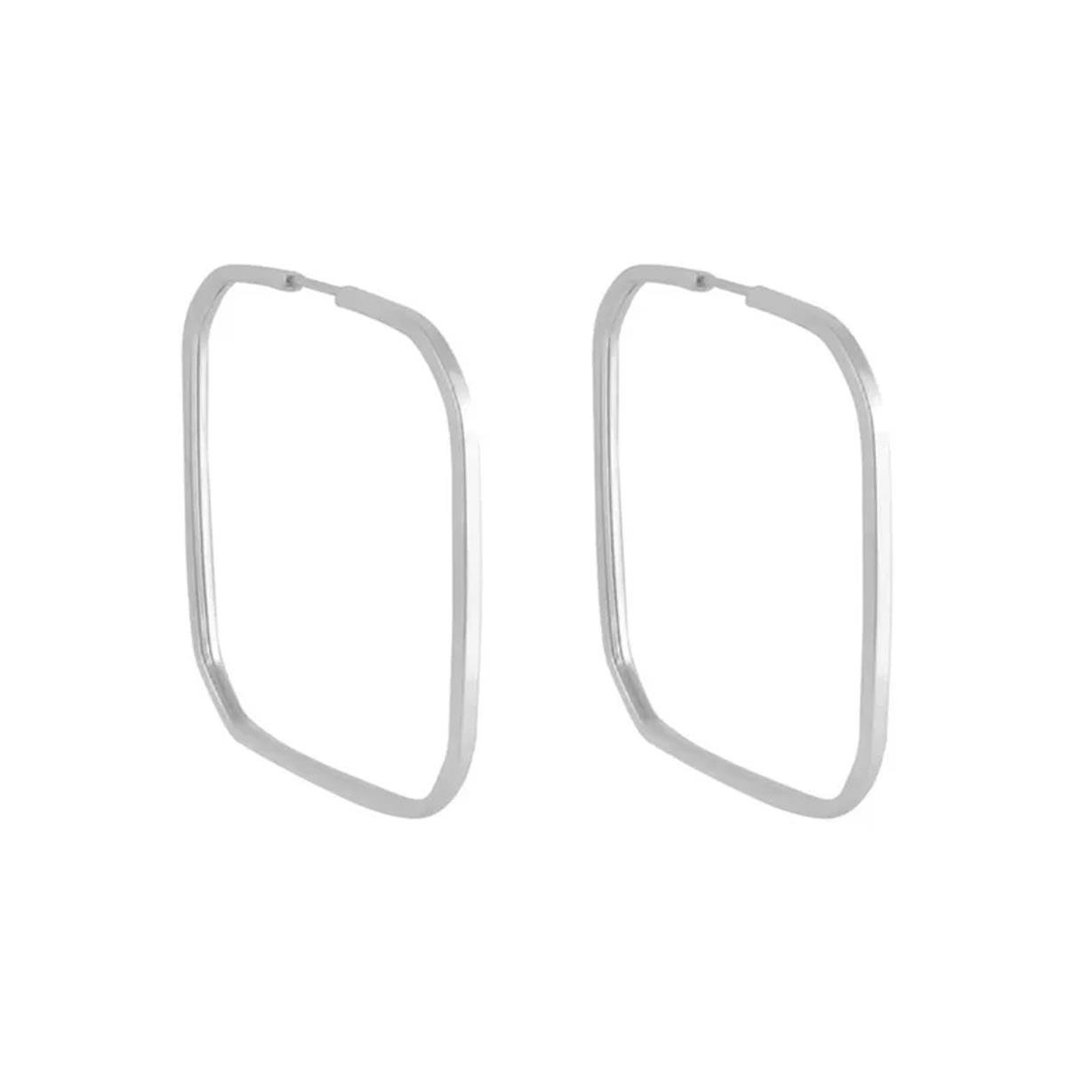 BRINCO DE PRATA ARGOLA QUADRADA FIO QUADRADO 30MM