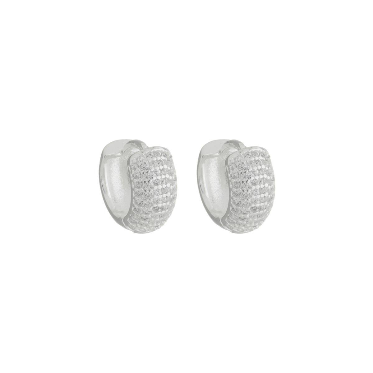 Brinco de Prata Argolinha 6 Voltas de Zircônia M