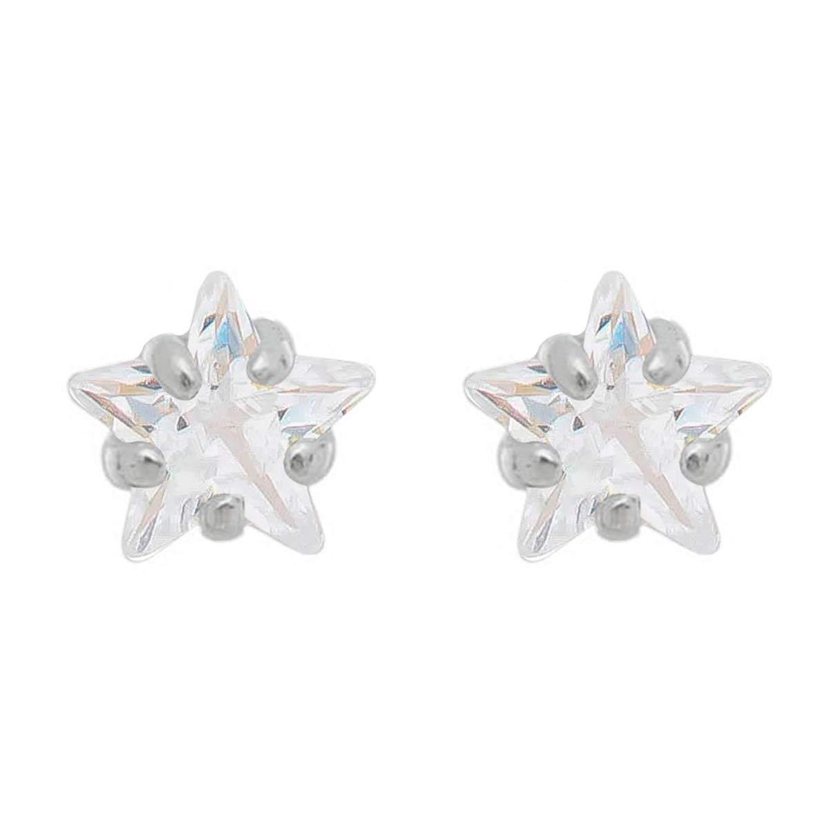 Brinco de Prata Estrela de Zircônia