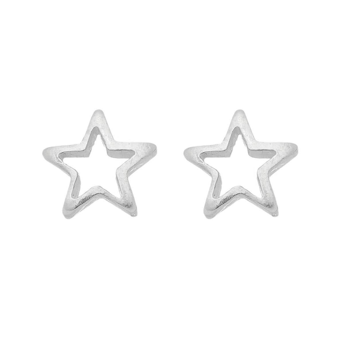 Brinco de Prata Estrela Vazada
