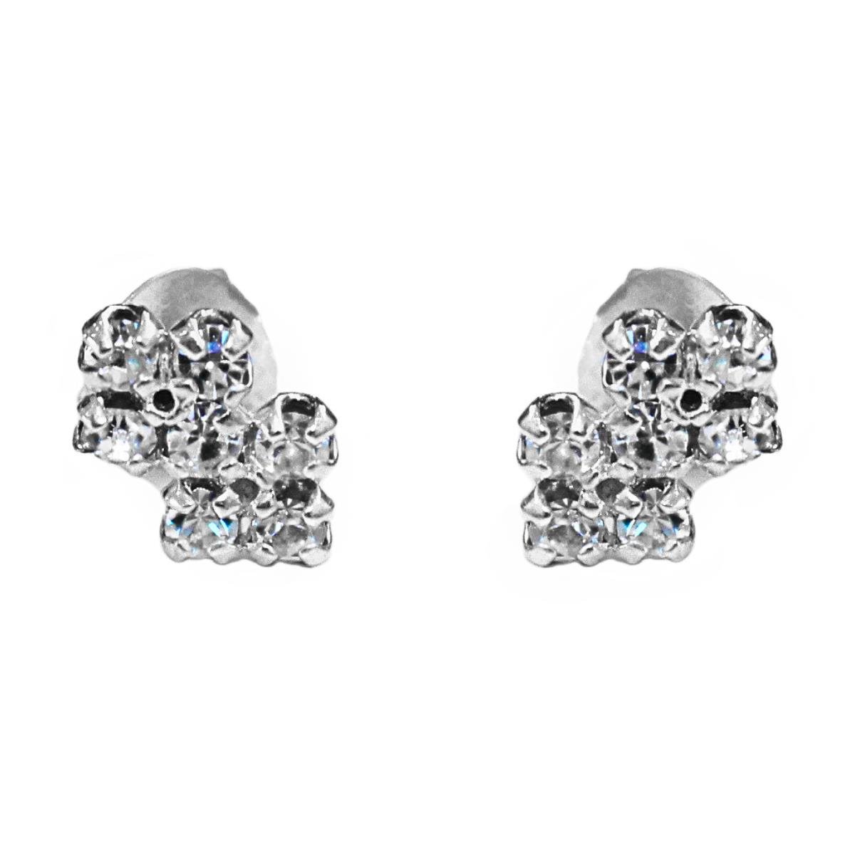  BRINCO DE PRATA FLORZINHA DE ZIRCONIA