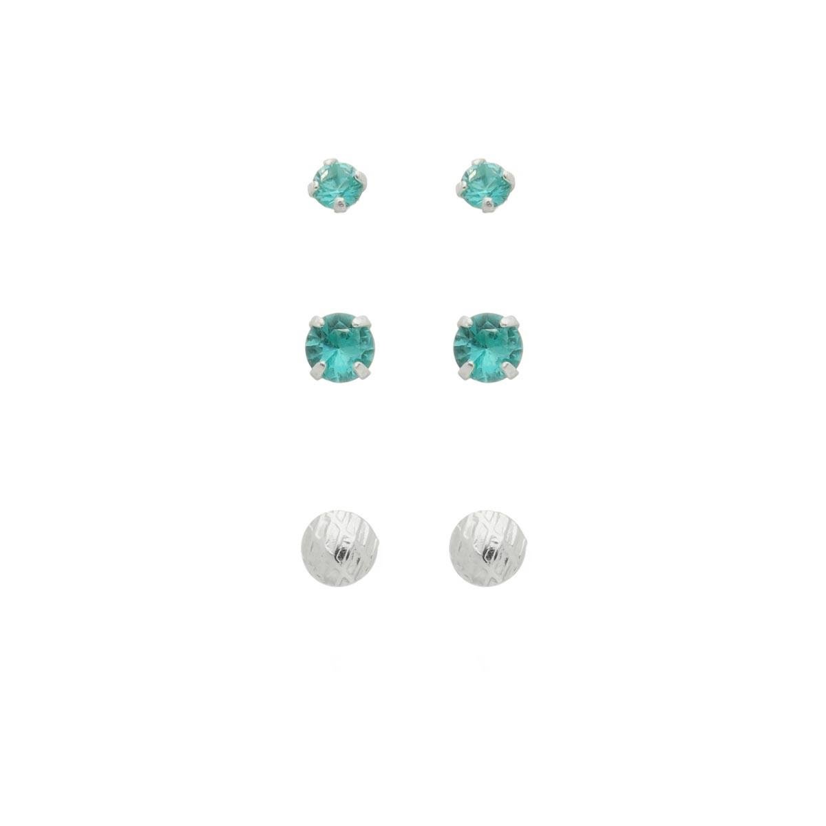 BRINCO DE PRATA TRIO PONTO DE LUZ TIFFANY