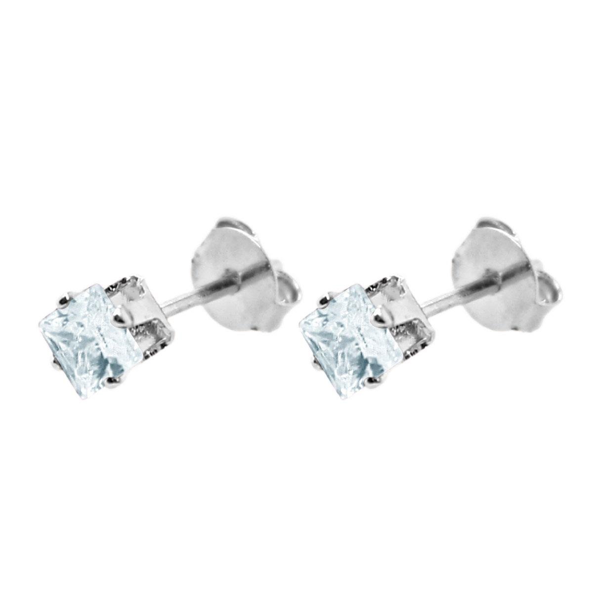 Brinco Quadradinho de Zirconia Folheado a Prata