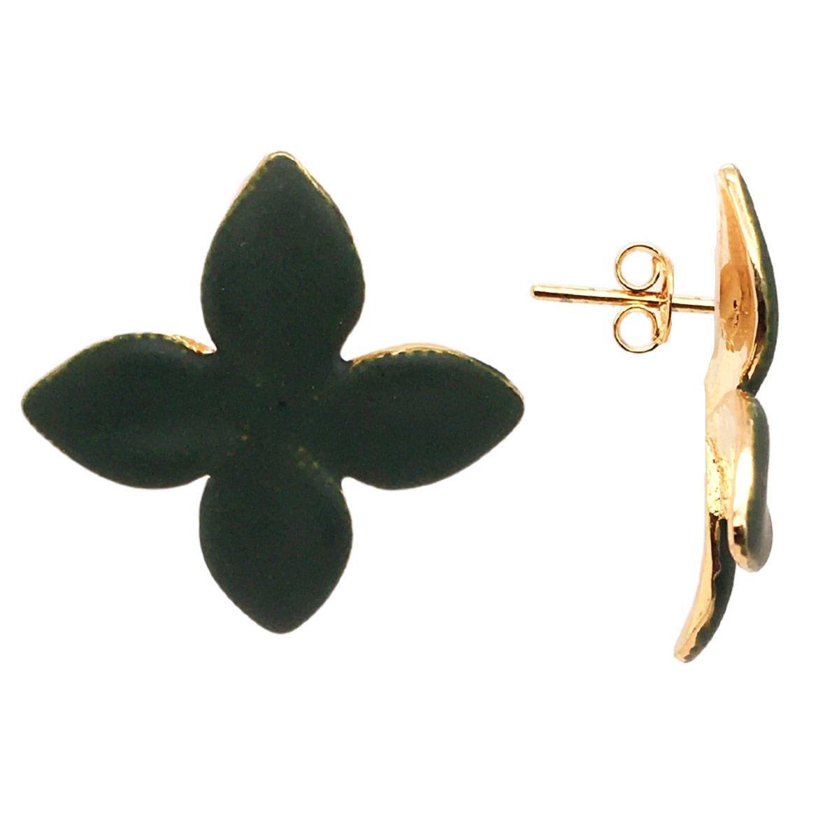 Brinco Flor Colorida Fundo Resina