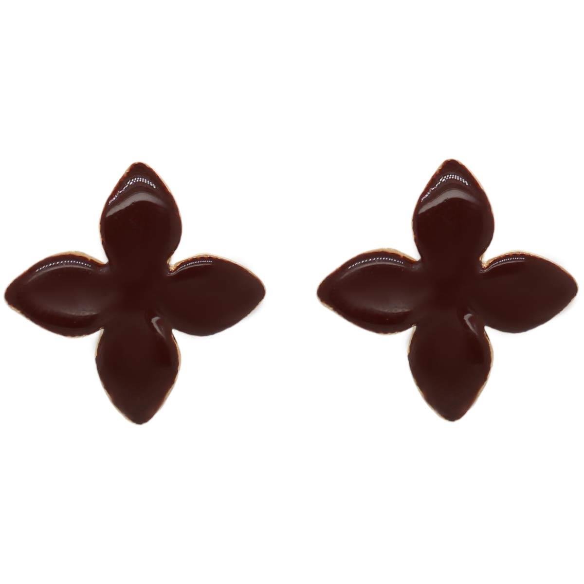 Brinco Flor Colorida Fundo Resina