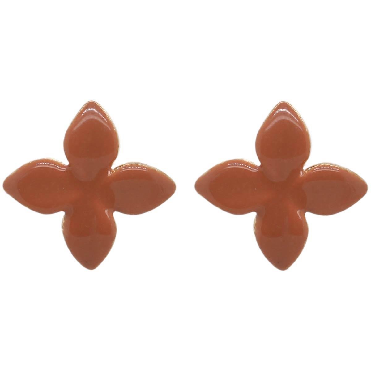 Brinco Flor Colorida Fundo Resina