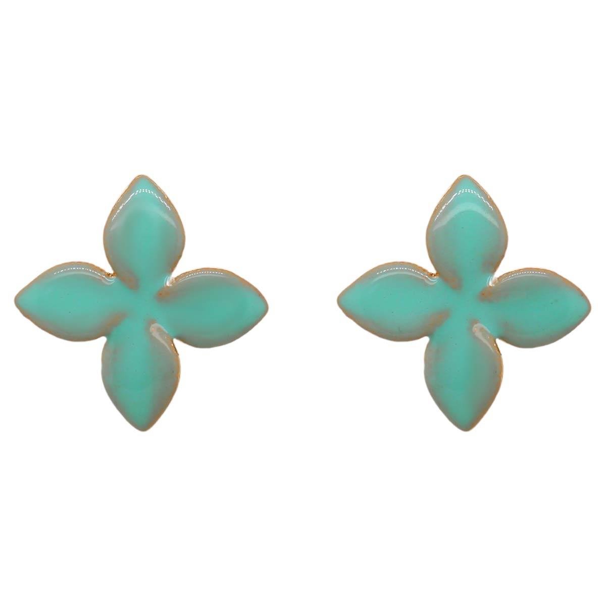 Brinco Flor Colorida Fundo Resina