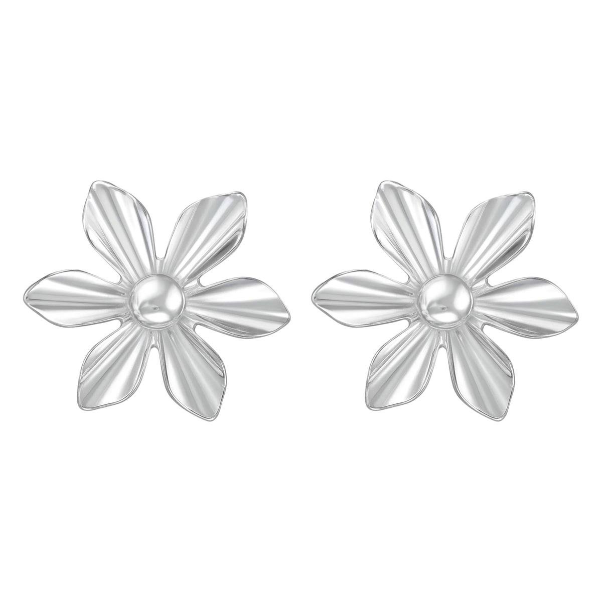 Brinco Flor Orgânico Banhado a Prata