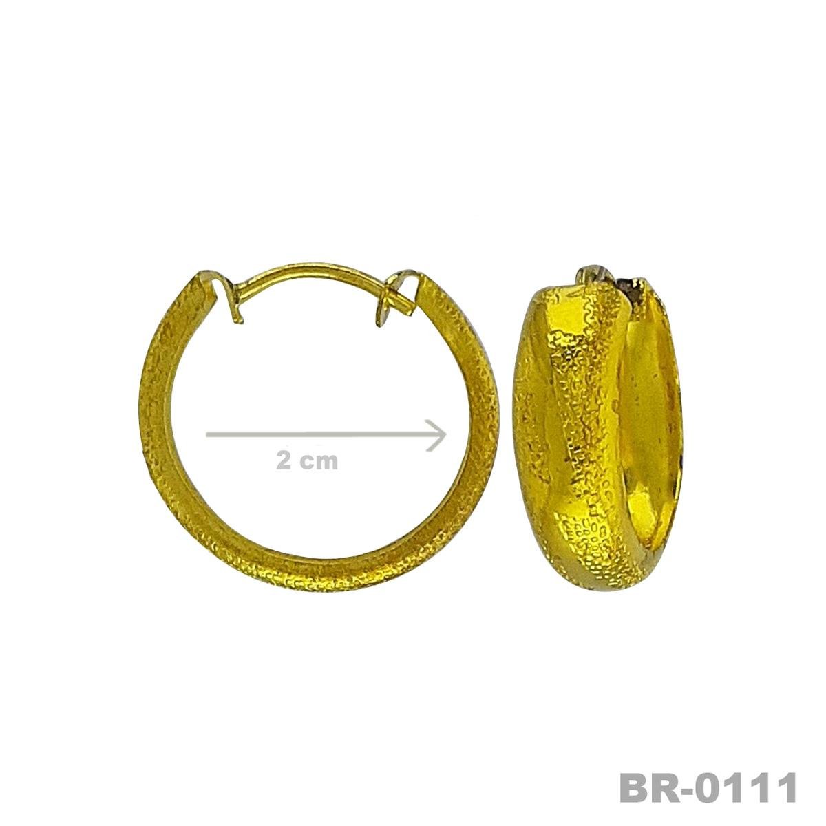 Brinco de Argola Fosco Com Raio Liso 2 cm (Sem banho) 
